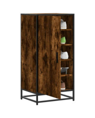 Étagère à chaussures chêne fumé 48x38x97,5 cm bois d'ingénierie | Mobilier & Déco