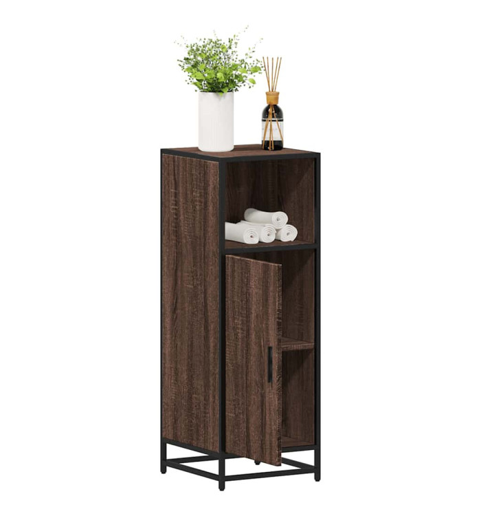 Armoire de bain chêne marron 35x37,5x100 cm bois d'ingénierie | Mobilier & Déco