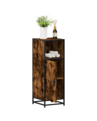 Armoire de bain chêne fumé 35x37,5x100cm bois d'ingénierie | Mobilier & Déco