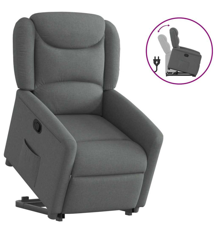 Fauteuil inclinable Gris foncé Tissu | Mobilier & Déco
