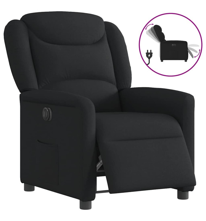 Fauteuil inclinable électrique Noir Tissu | Mobilier & Déco