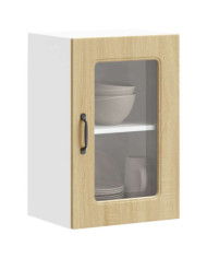 Armoire murale de cuisine et porte en verre Kalmar chêne sonoma | Mobilier & Déco