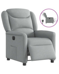 Fauteuil inclinable électrique Gris clair Tissu | Mobilier & Déco