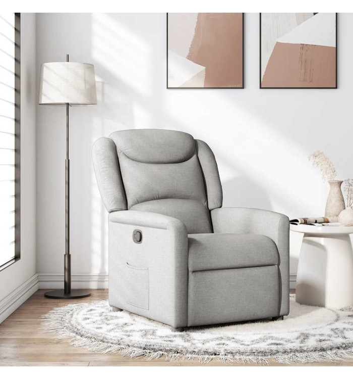 Fauteuil inclinable gris nuage tissu | Mobilier & Déco