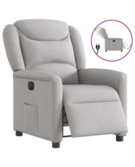 Fauteuil inclinable électrique gris nuage tissu | Mobilier & Déco