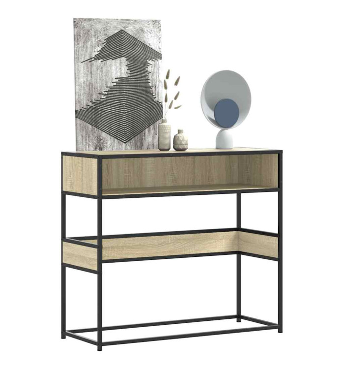 Table console chêne sonoma 90x35x80 cm bois d'ingénierie | Mobilier & Déco