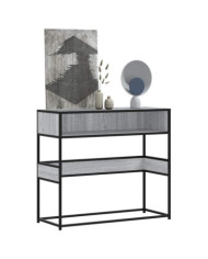 Table console sonoma gris 90x35x80 cm bois d'ingénierie | Mobilier & Déco