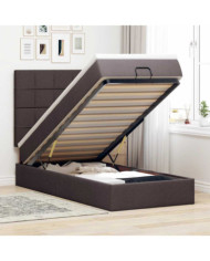 Cadre de lit ottoman avec matelas marron foncé 90x190 cm tissu | Mobilier & Déco