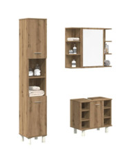 Ensemble de meubles salle de bain 3 pcs bois d'ingénierie | Mobilier & Déco