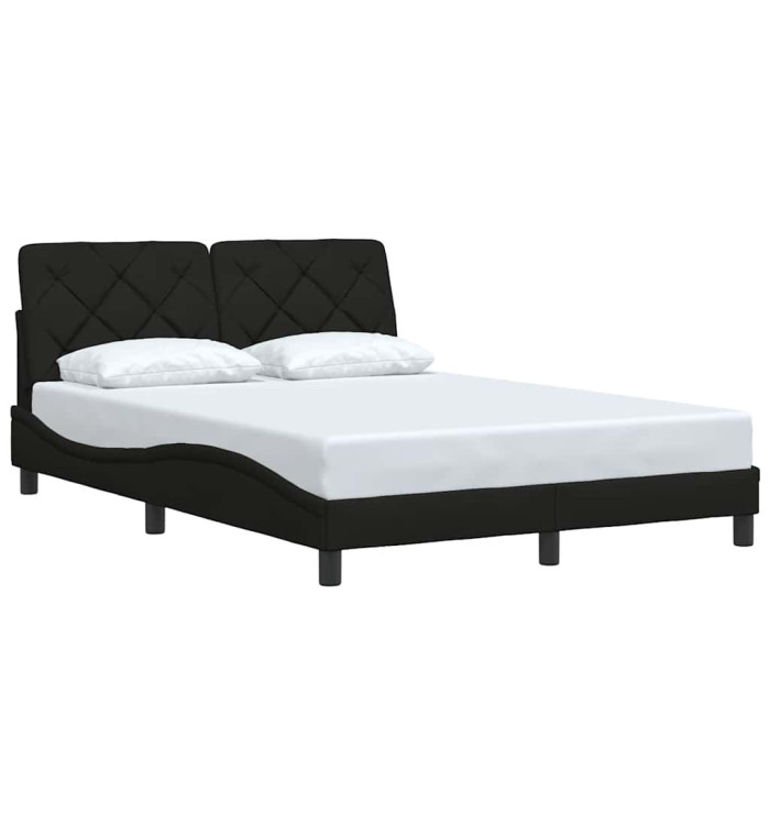 Cadre de lit sans matelas noir 120x200 cm tissu | Mobilier & Déco
