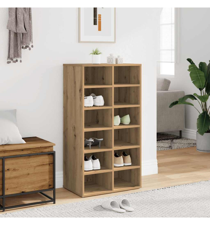 Étagère à chaussures chêne artisanal bois d'ingénierie | Mobilier & Déco