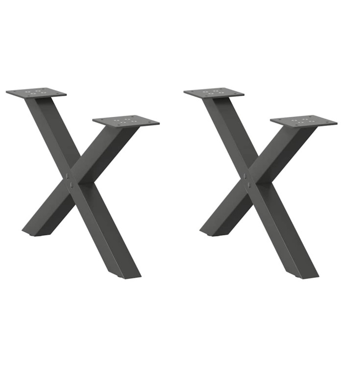 Pieds de table basse forme de X 2 pcs anthracite 60x(30-31) cm | Mobilier & Déco