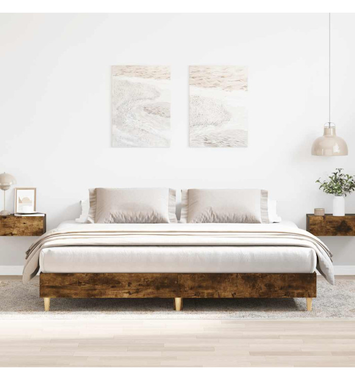 Cadre de lit sans matelas chêne fumé 180x200 cm | Mobilier & Déco
