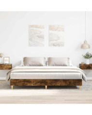Cadre de lit sans matelas chêne fumé 180x200 cm | Mobilier & Déco
