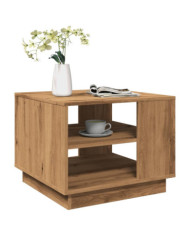 Table basse chêne artisanal 55x55x42 cm bois d'ingénierie | Mobilier & Déco