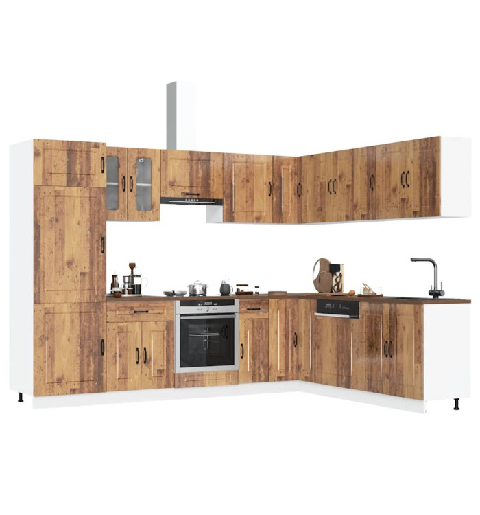 Ensemble d'armoires de cuisine 14 pcs Kalmar bois d'ingénierie | Mobilier & Déco