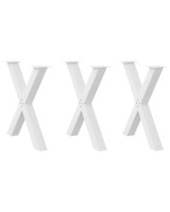 Pieds de table à manger forme de X 3 pcs blanc 80x(72-73) cm | Mobilier & Déco