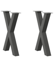 Pieds de table à manger forme de X 2 pcs 50x(72-73) cm acier | Mobilier & Déco