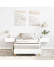 Cadre de lit sans matelas blanc 100x200 cm bois d'ingénierie | Mobilier & Déco