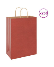 Sacs en papier 250 pcs avec poignées rouge 32x17x44 cm | Mobilier & Déco