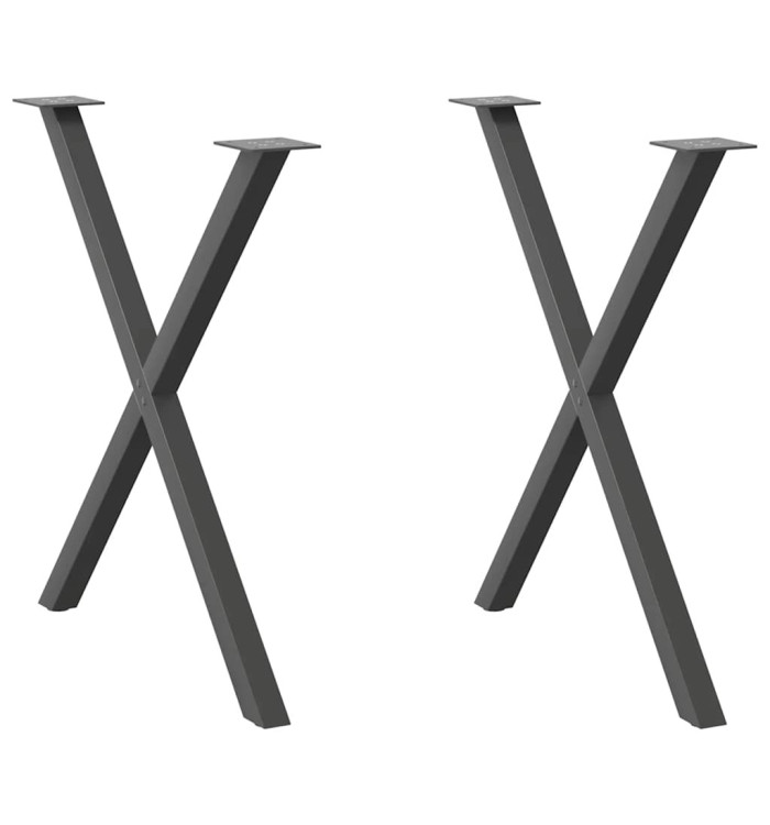 Pieds de table à manger forme de X 2 pcs 70x(72-73) cm acier | Mobilier & Déco