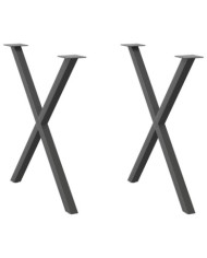 Pieds de table à manger forme de X 2 pcs 70x(72-73) cm acier | Mobilier & Déco