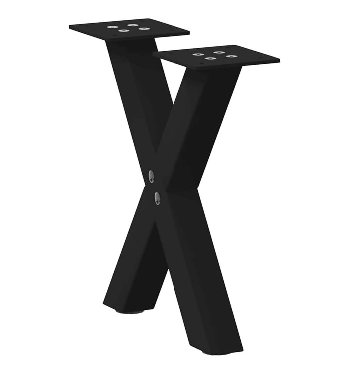 Pieds de table basse forme de X 2 pcs noir 30x(30-31) cm acier | Mobilier & Déco