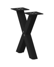 Pieds de table basse forme de X 2 pcs noir 30x(30-31) cm acier | Mobilier & Déco