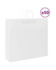 Sacs en papier 50 pcs avec poignées blanc 54x15x49 cm | Mobilier & Déco