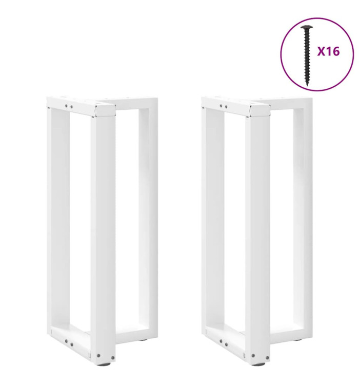 Pieds de table de bar forme de T 2 pcs blanc 40x35x(90-91) cm | Mobilier & Déco