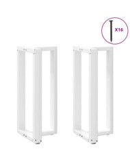 Pieds de table de bar forme de T 2 pcs blanc 40x35x(90-91) cm | Mobilier & Déco
