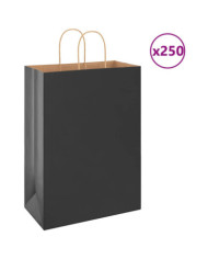 Sacs en papier 250 pcs avec poignées noir 32x17x44 cm | Mobilier & Déco