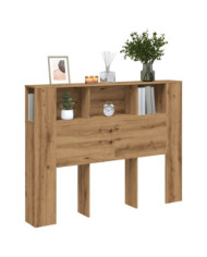 Armoire de tête de lit chêne artisanal 140x18,5x102,5 cm | Mobilier & Déco