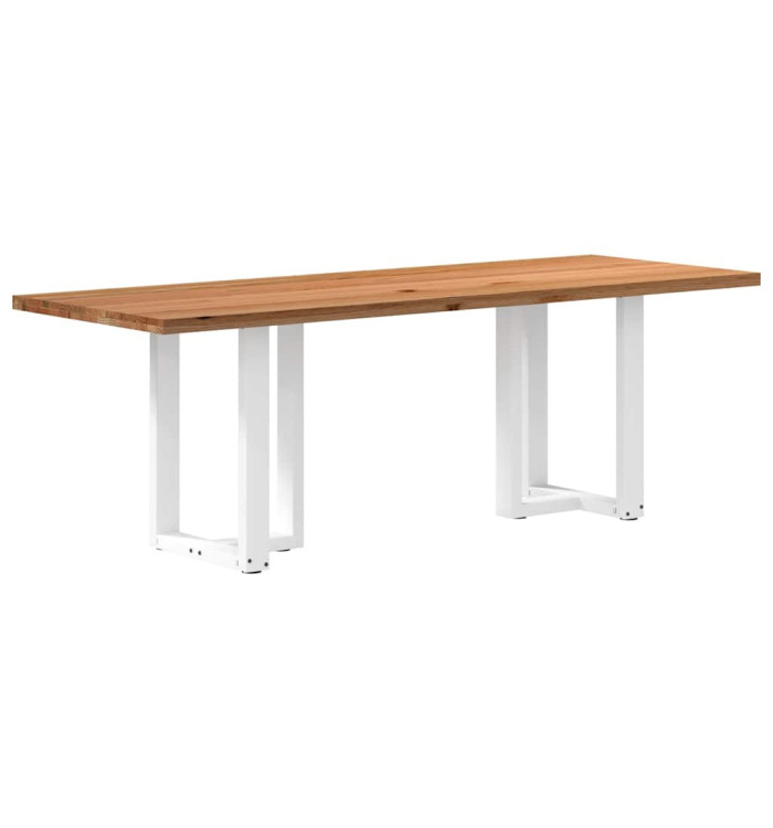 Table à manger marron clair bois de chêne massif rectangulaire | Mobilier & Déco