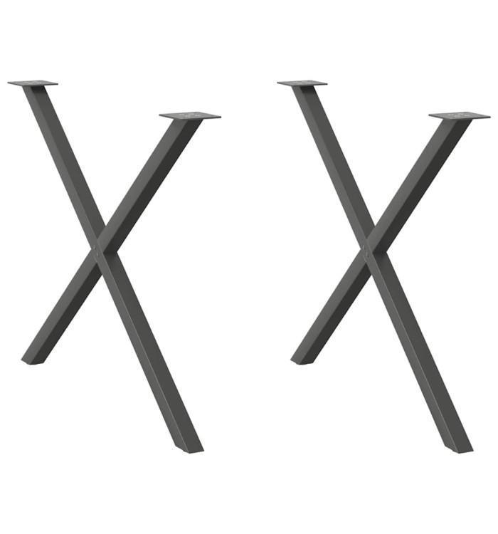 Pieds de table à manger forme de X 2 pcs 90x(72-73) cm acier | Mobilier & Déco