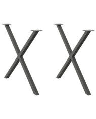Pieds de table à manger forme de X 2 pcs 90x(72-73) cm acier | Mobilier & Déco
