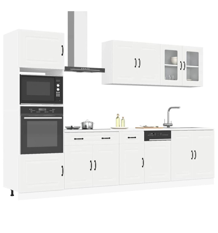 Ensemble d'armoires cuisine 7pcs Kalmar blanc bois d'ingénierie | Mobilier & Déco