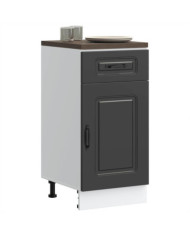 Armoire de cuisine Kalmar noir bois d'ingénierie | Mobilier & Déco