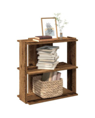 Bibliothèque à 3 niveaux vieux bois 60x30x60 cm bois ingénierie | Mobilier & Déco
