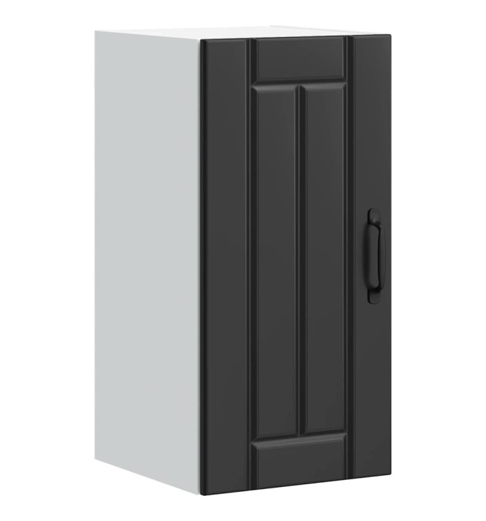 Armoire murale de cuisine Lucca noir bois d'ingénierie | Mobilier & Déco