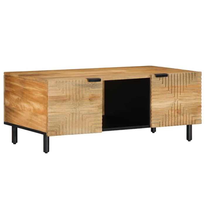 Table basse marron 100x54x40 cm bois massif de manguier | Mobilier & Déco