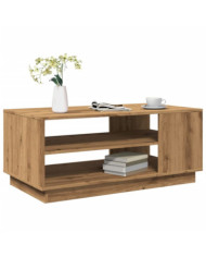 Table basse chêne artisanal 102x55x43 cm bois d'ingénierie | Mobilier & Déco