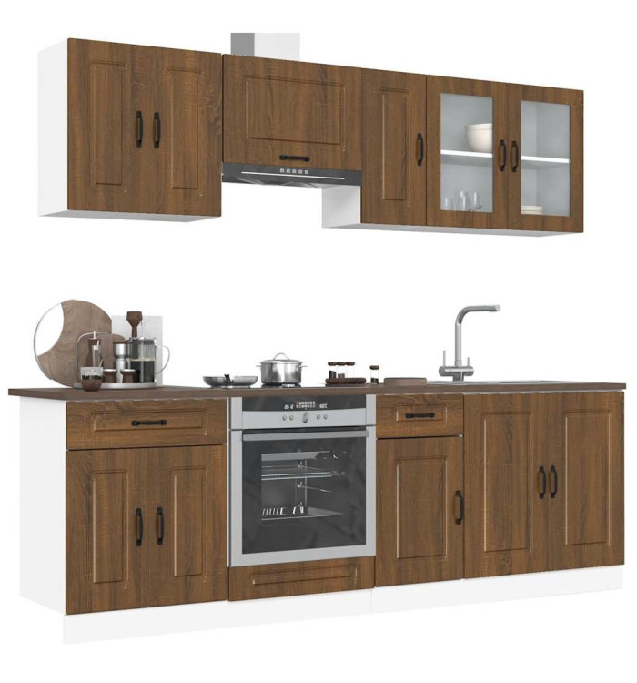 Ensemble d'armoires de cuisine 8 pcs Kalmar bois d'ingénierie | Mobilier & Déco