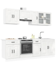 Ensemble d'armoires de cuisine 8 pcs Kalmar blanc brillant | Mobilier & Déco