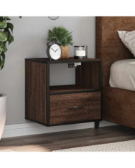 Table de chevet murale chêne marron 40x31x39,5 cm | Mobilier & Déco