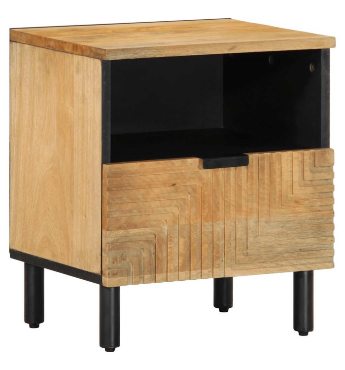 Table de chevet marron 40x33x46 cm bois de manguier solide | Mobilier & Déco