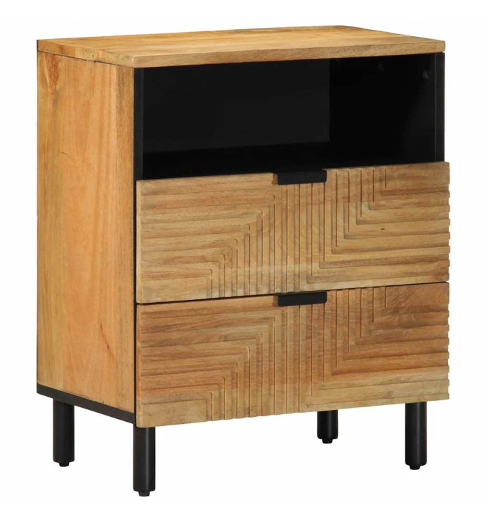 Table de chevet marron 50x33x60 cm bois de manguier massif | Mobilier & Déco