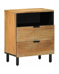 Table de chevet marron 50x33x60 cm bois de manguier massif | Mobilier & Déco