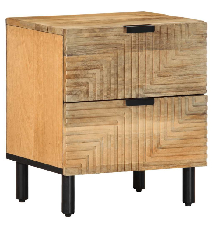 Table de chevet marron 40x33x46 cm bois de manguier solide | Mobilier & Déco