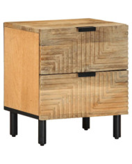 Table de chevet marron 40x33x46 cm bois de manguier solide | Mobilier & Déco